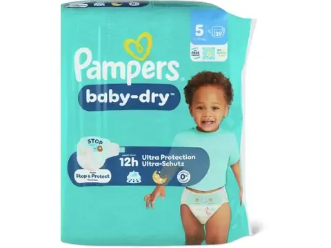 Pampers Baby Dry · Couches · Taille 5, 11-16 kg 39pce