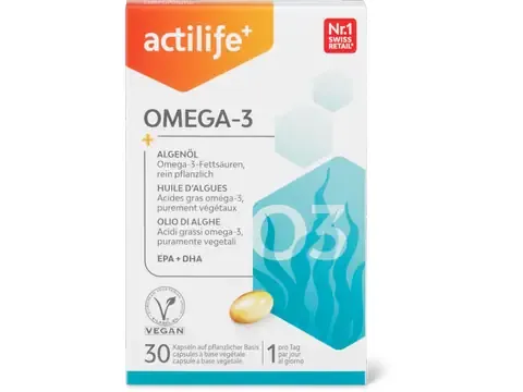 Actilife · Capsules Huile d’algues oméga-3 · végétalien 30 pièces