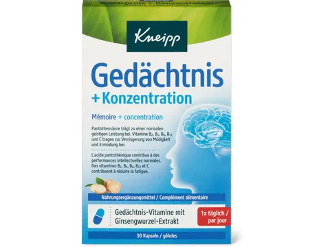 Kneipp · Gélules Mémoire + concentration 30 pièces