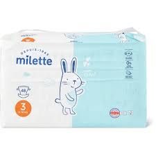 Milette Baby Care · Couches · Taille 3, 6-10 kg 48pce