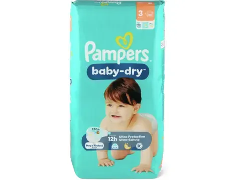 Pampers Baby Dry · Couches · Taille 3, 6-10 kg 52pce