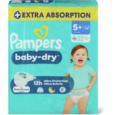 Pampers Baby Dry · Couches · Taille 5+, 12-17 kg 36pce