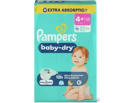 Pampers Baby Dry · Couches · Taille 4+, 10-15 kg 40pce