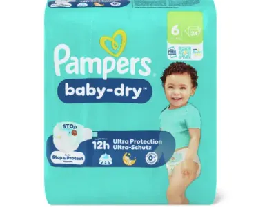 Pampers Baby Dry · Couches · Taille 6, 13-18 kg 34pce