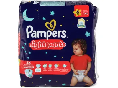 Pampers · Night Pants · Taille 6, 13+ k 30pce