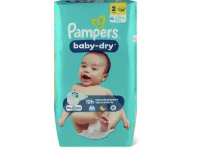 Pampers Baby Dry · Couches · Taille 2, 4-8 kg 58pce