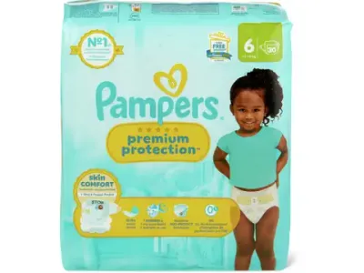 Pampers Premium Protection · Couches · Taille 6, 13-18kg 30pce
