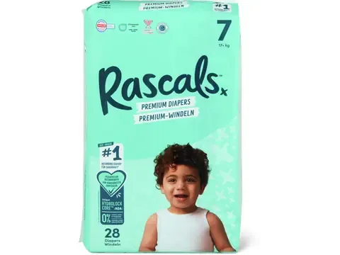 Rascals · Couches · Taille 7, 17+ kg 28pce