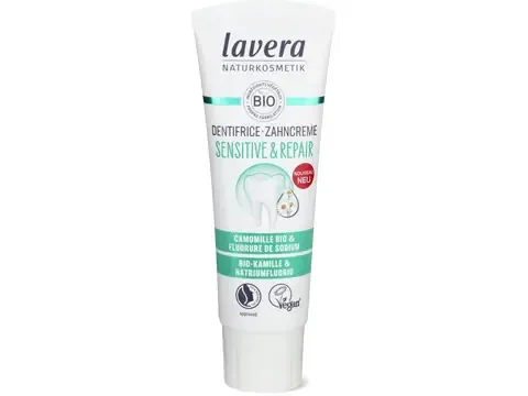 Lavera · Dentifrice Sensitive &amp; Repair · Camomille et fluorure de sodium, végétalien  75ml