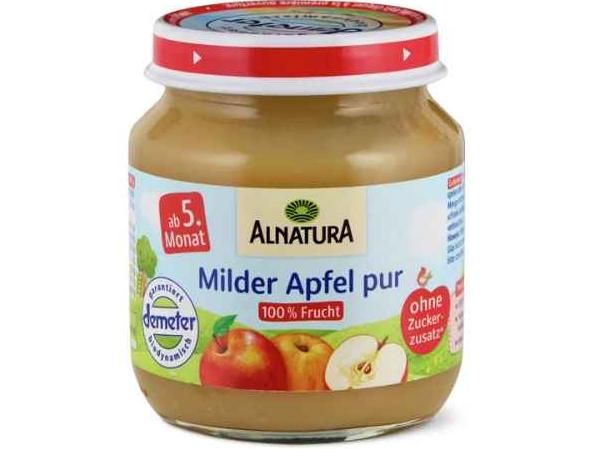 Alnatura · Pur Pomme · Bio, Demeter, Après 4 mois, Sans sucre ajouté  125g