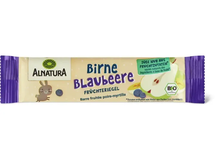 Alnatura · Barre fruitée · Bio, poire-myrtille 23g