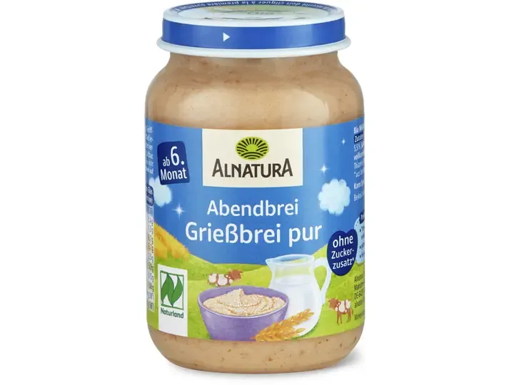 Alnatura · Bouillie de semoule · Bio, Demeter, dès 6 mois, Sans sucre ajouté 190g