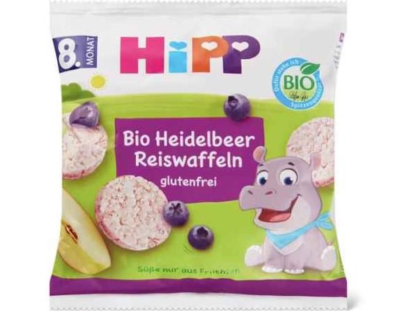 Hipp · Galettes de riz à la myrtille · Bio, dès 8 mois , Sans sucre ajouté 30g