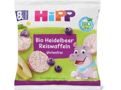 Hipp · Galettes de riz à la myrtille · Bio, dès 8 mois , Sans sucre ajouté 30g