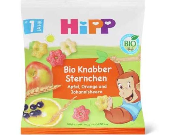 Hipp · Étoiles à grignoter · Bio, Pomme, orange &amp; groseille, dès 1 an, Sans sucre ajouté 30g