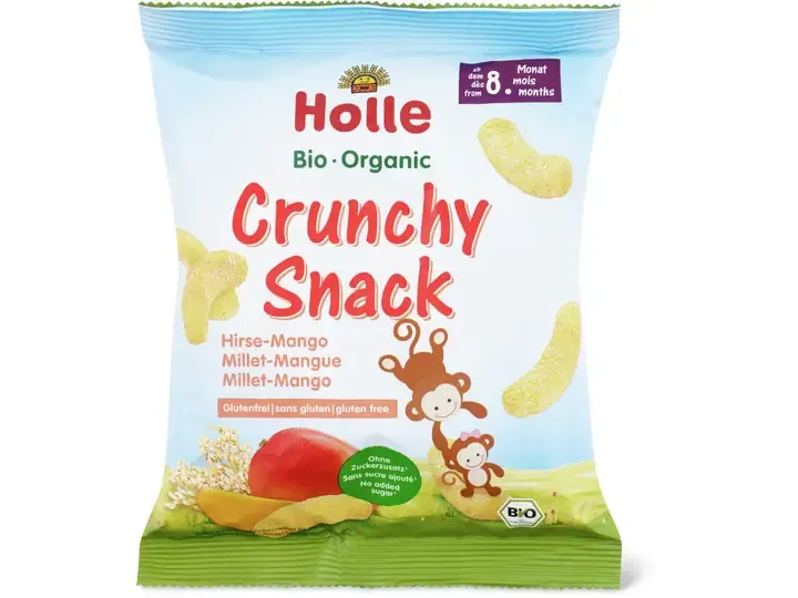 Holle · Crunchy Snack Millet-Mangue · Bio, dès 8 mois, Sans sucre ajouté 25g
