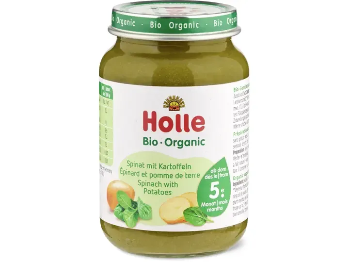 Holle · Épinard et pomme de terre · Bio, à partir du 5e mois 190g