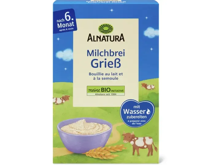 Alnatura · Bouillie au lait et à la semoule · Bio, à partir de 6 mois 250g