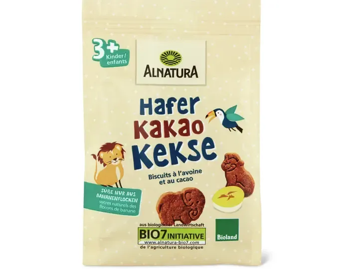 Alnatura · Biscuits à l’avoine et au cacao · Bio, dès 3 ans 125g