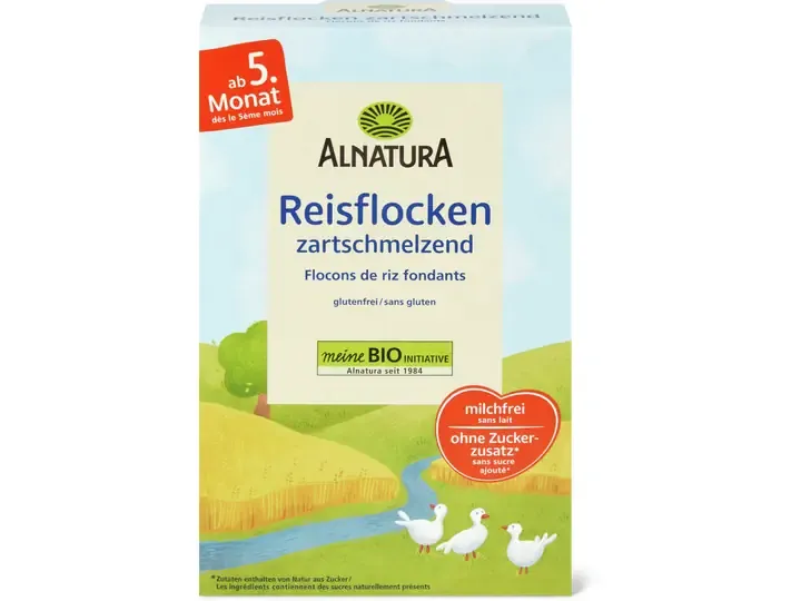 Alnatura · Flocons de riz · Bio, fondants, à partir du 5e mois, Sans sucre ajouté  250g