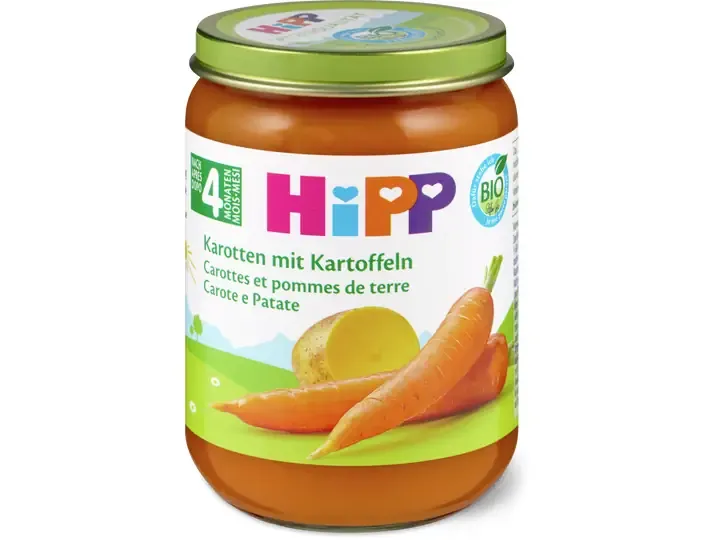 Hipp · Carottes et pommes de terre · Bio, Après 4 mois 190g