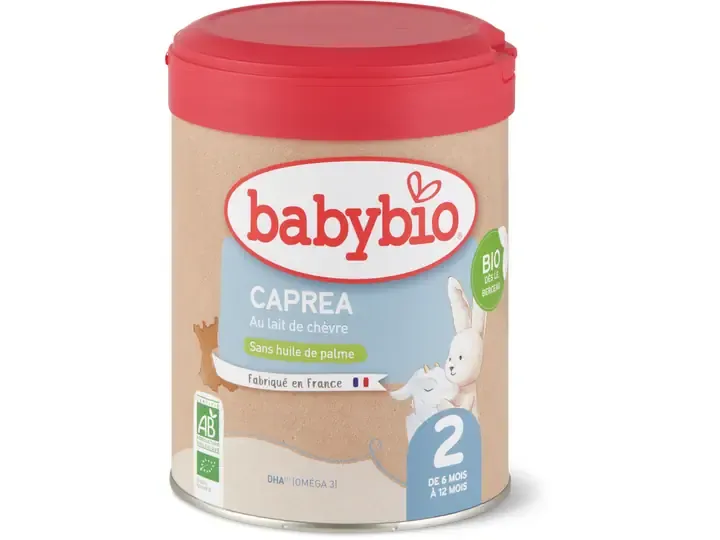 Babybio · Lait de suite Caprea 2 · Bio, De 6 à 12 mois, Sans sucre ajouté  800g