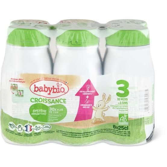 Babybio · Croissance 3 · Bio, Entre 10 mois et trois ans , Sans sucre ajouté 1x25cl