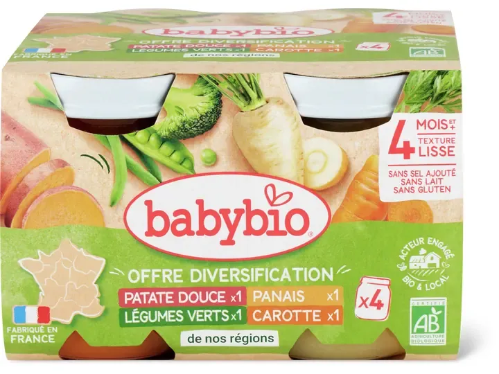 Babybio · Mes 1ers légumes · Bio, à partir de 4 mois 4x130g