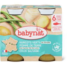 Babybio · Bouillie de pommes de terre et de colin · Bio, À partir de 6 mois 2pcs