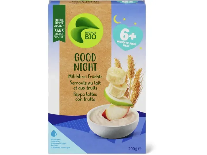 Semoule au lait et aux fruits · Bio, à partir de 6 mois , Sans sucre ajouté 200g