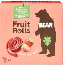 Bear · Fruit Rolls · Fraise, Sans sucre ajouté 100g