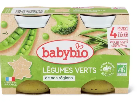 Babybio · Légumes verts · Bio, dès 4 mois 2pces