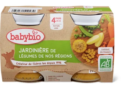 Babybio · Jardinière de légumes · Bio, à partir de 4 mois  2pces