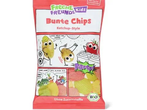 Freche Freunde · Chips muticolores · Bio, Ketchup-Style 50g