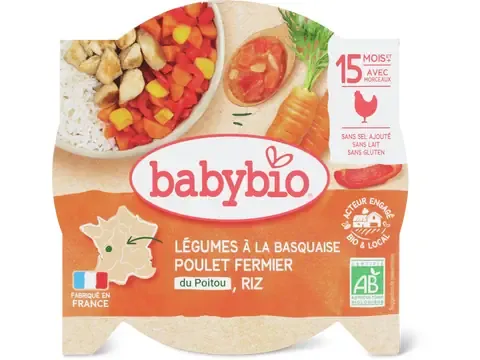 Babybio · Légumes et poulet · Bio, à partir de 12 mois 260g