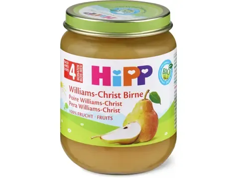 Hipp · Poires Williams Christ · Bio, Après 4 mois 125g