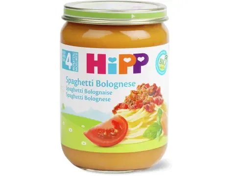 Hipp · Spaghetti bolognaise · Bio, Après 4 mois 190g