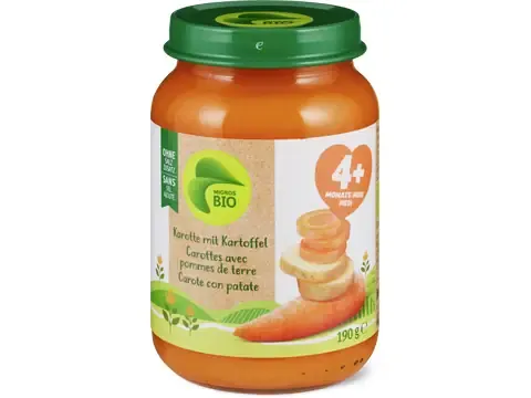 Carottes avec pommes de terre · Bio, dès 4 mois 190g