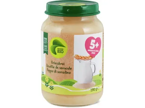 Bouillie de semoule nature du soir · Bio, à partir de 5 mois 190g