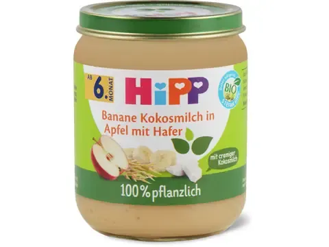 Hipp · Banane, lait de coco, pomme et avoine · Bio, à partir du 6e mois  160g