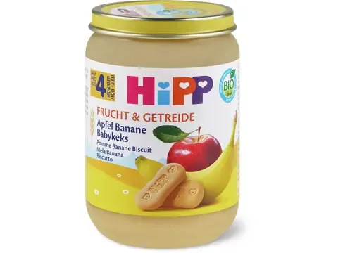 Hipp · Fruits et céréales · Bio, Pomme Banane Biscuit, après 4 mois 190g
