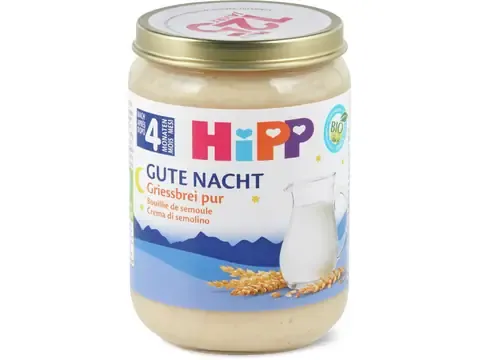 Hipp · Bouillie de semoule Bonne nuit · Bio, après 4 mois 190g