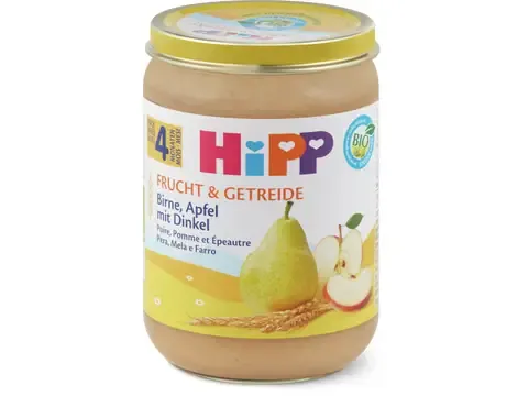 Hipp · Fruits et céréales poire, pomme et épeautre · Bio, après 4 mois 190g