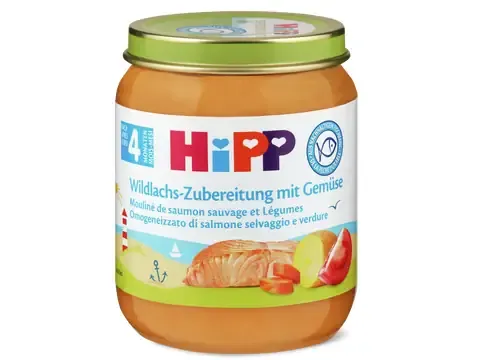 Hipp · Saumon sauvage et légumes · Bio, après 4 mois 125g
