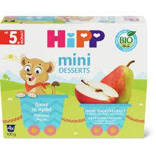 Hipp · Pomme poire · Bio, en pot, après 4 mois, Sans sucre ajouté 4pces