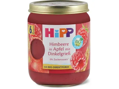 Hipp · Framboise, pomme et semoule d’épeautre · Bio, à partir du 6e mois 160g