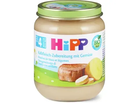 Hipp · Mouliné de veau et légumes · Bio, après 4 mois 125g