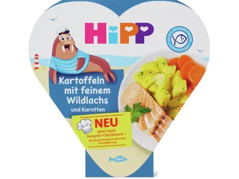Hipp · Pommes de terre au saumon sauvage et carottes · Bio, dès 1 an  250g