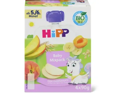 Hipp · Mixpack Gourdes souples · Bio, à partir du 5e/6e mois 4pces