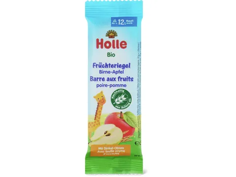 Holle · Barre aux fruits poire-pomme · Bio, à partir du 12e mois 25g